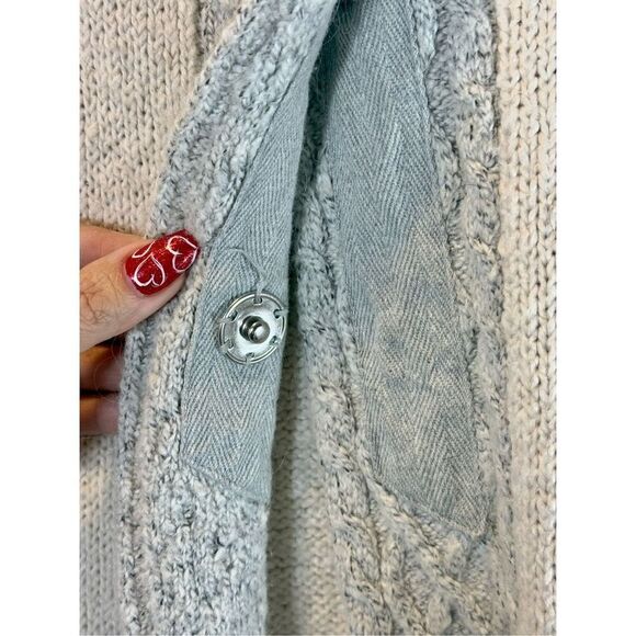 PrAna Angelic Duster Oatmeal 2 Button Mohair Wool Blend Cardigan Women’s Medium - Picture 3 of 11